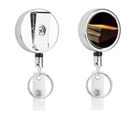 Porta badge retrattile con clip a coccodrillo, clip per badge identificativo, pila di carta colorata, porta badge identificativo, cartellino identificativo, per lavoro, ufficio, dottore, infermiera