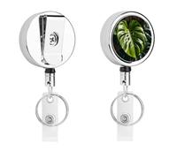Porta badge retrattile con clip a coccodrillo, clip per badge identificativo, porta badge identificativo Monstera Deliciosa, porta badge identificativo, per lavoro, ufficio, dottore, infermiera