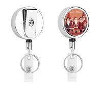 Porta badge retrattile con clip a coccodrillo, clip per badge identificativo, porta badge identificativo con Babbo Natale, porta badge identificativo, per lavoro, ufficio, dottore, infermiera