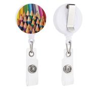 Porta badge retrattile con clip a coccodrillo girevole con clip a coccodrillo carino clip per badge d'identità matite colorate porta carte d'identità divertente porta badge bobine per infermiere