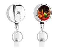 Porta badge retrattile con clip a coccodrillo girevole con clip a coccodrillo carino clip per badge identificativo candele colorate porta carte d'identità in metallo divertente porta badge bobine per