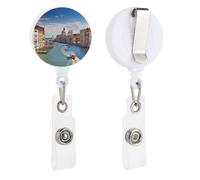 Porta badge retrattile con clip a coccodrillo girevole con clip a coccodrillo carino clip per badge d'identità Canal Grande in Italia Porta badge divertente porta badge bobine per infermiere impiegati