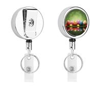 Porta badge retrattile con clip a coccodrillo girevole con clip a coccodrillo carino clip per badge d'identità uova colorate porta carte d'identità in metallo divertente porta badge bobine per