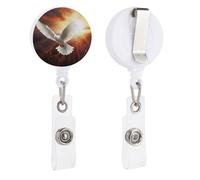 Porta badge retrattile con clip a coccodrillo girevole con clip a coccodrillo carino clip per badge identificativo colomba Sun Art porta badge divertente bobine per infermiere impiegati