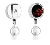 Porta badge retrattile con clip a coccodrillo girevole con clip a coccodrillo carino clip per badge d'identità maturi pomodori maturi porta carte d'identità in metallo divertente porta badge bobine