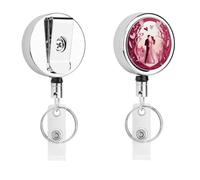 Porta badge retrattile con clip a coccodrillo girevole con clip a coccodrillo carino clip per badge d'identità San Valentino taglio carta in metallo porta badge divertente bobine per infermiere