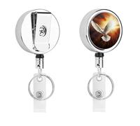 Porta badge retrattile con clip a coccodrillo girevole con clip a coccodrillo carino clip per badge identificativo colomba Sun Art porta carte d'identità in metallo divertente porta badge bobine per