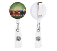 Porta badge retrattile con clip a coccodrillo girevole con clip a coccodrillo carino clip per badge d'identità uova colorate porta carte d'identità divertente porta badge bobine per infermiere
