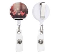 Porta badge retrattile con clip a coccodrillo girevole con clip a coccodrillo carino clip per badge d'identità a forma di cuore porta carte d'identità divertenti bobine per infermiere impiegati