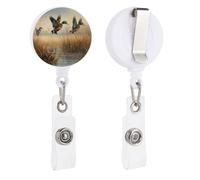 Porta badge retrattile con clip a coccodrillo girevole per caccia volante selvaggio ID badge clip carino porta carte d'identità divertente porta badge bobine per ufficio infermiere medici