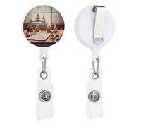 Porta badge retrattile con clip a coccodrillo girevole per laboratorio di chimica, clip per badge d'identità, carino, porta badge divertente, per ufficio, infermiere, medici
