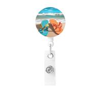 Porta badge retrattile con clip a coccodrillo, portachiavi, porta badge, infradito da spiaggia, porta carte d'identità, per impiegati, dottori, infermieri