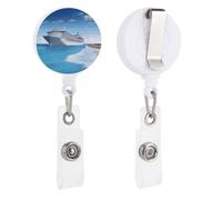 Porta badge retrattile con clip e portachiavi carino porta badge decorativo infermieristico nome porta badge per operaio d'ufficio medico nave da crociera sul mare
