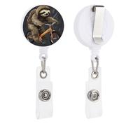 Porta badge retrattile con clip e portachiavi carino porta badge decorativo infermieristico porta badge per lavoratori d'ufficio, dottore, ciclismo, bradipo