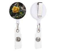 Porta badge retrattile con clip e portachiavi carino porta badge decorativo infermieristico porta badge per lavoratori d'ufficio medico rosa gialla che cresce