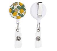 Porta badge retrattile con clip e portachiavi carino porta badge decorativo infermieristico porta badge per lavoratori d'ufficio dottore limone modello frutta