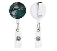 Porta badge retrattile con clip e portachiavi carino porta badge decorativo infermieristico porta badge per lavoratori d'ufficio medico un pinguino in acqua