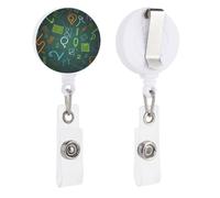 Porta badge retrattile con clip e portachiavi carino porta badge decorativo infermieristico porta badge per lavoratori d'ufficio, dottori, domande di matematica