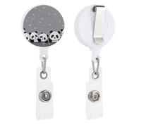 Porta badge retrattile con clip e portachiavi carino porta badge decorativo infermieristico porta badge per lavoratori d'ufficio medico divertente panda