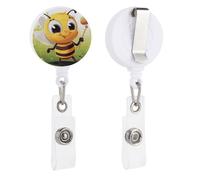 Porta badge retrattile con clip e portachiavi carino porta badge decorativo per infermieristica per lavoratori d'ufficio dottore ape miele