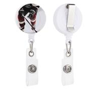 Porta badge retrattile con clip e portachiavi, grazioso porta badge decorativo per infermieri, per lavoratori d'ufficio, dottori, hockey su ghiaccio
