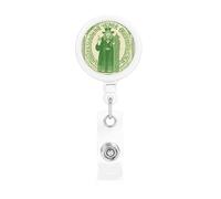 Porta badge retrattile con clip e portachiavi, per il giorno di San Patrizio irlandese, con clip e portachiavi, clip per badge, resistente, per impiegati, dottori, infermieri