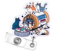 Porta badge retrattile con clip in metallo per infermiera dottore paillettes cartone animato badge acrilico per la gestione delle carte badge per il posto di lavoro