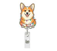 Porta badge retrattile con clip in metallo per infermiera dottore paillettes cartone animato badge acrilico per la gestione delle carte badge per il posto di lavoro