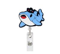 Porta badge retrattile con clip in metallo per infermiera dottore paillettes cartone animato badge acrilico per la gestione delle carte badge per il posto di lavoro