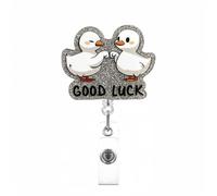 Porta badge retrattile con clip in metallo per infermiera dottore paillettes cartone animato badge acrilico per la gestione delle carte badge per il posto di lavoro