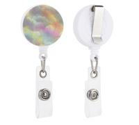 Porta badge retrattile con clip per carta d'identità con sfondo arcobaleno nuvola per dottore, infermiera, studente, impiegato