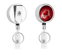 Porta badge retrattile con clip per San Valentino, porta badge retrattile, resistente, con portachiavi, porta carte d'identità, per infermieri, ufficio, insegnante