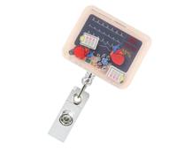 Porta badge retrattile con clip trasparente per documenti di identità | Pannello acrilico, opere d'arte e opzioni di colore di base, grafica coordinata per presentazione individuale o sul posto di