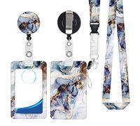 Porta badge retrattile con cordino, set di bobine verticali per badge, per dottori, infermieri, insegnanti, studenti, facili da pulire