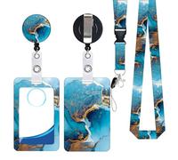 Porta badge retrattile con cordino, set di bobine verticali per badge, per dottori, infermieri, insegnanti, studenti, facili da pulire