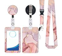 Porta badge retrattile con cordino, set di bobine verticali per badge, per dottori, infermieri, insegnanti, studenti, facili da pulire