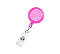 Porta badge retrattile con faccia sorridente con clip da cintura in metallo ABS portachiavi accessorio per ufficio viso sorridente portatile per professionisti