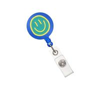 Porta badge retrattile con faccia sorridente con clip da cintura in metallo ABS portachiavi accessorio per ufficio viso sorridente portatile per professionisti