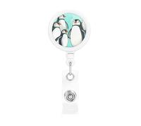 Porta badge retrattile con famiglia di pinguini carini, resistenti, retrattili, con clip per cintura, clip per badge identificativo, portachiavi, porta carte d'identità, per infermiere, insegnanti