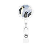 Porta badge retrattile con famiglia di pinguini, resistente, retrattile, con clip per cintura, clip per badge identificativo, portachiavi, porta carte d'identità, per infermiere, insegnanti, forniture