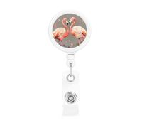 Porta badge retrattile con fenicotteri e fiori, resistente, con clip per cintura, cordini retrattili, porta carte d'identità con portachiavi, clip per badge per ufficio, infermiere, dipendenti