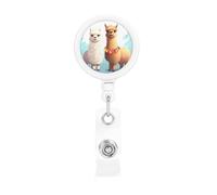 Porta badge retrattile con lama e alpaca, con clip a coccodrillo, portachiavi, clip per badge, leggero, retrattile, porta badge divertente per infermieri, insegnanti, impiegati