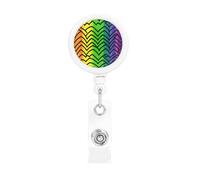 Porta badge retrattile con motivo arcobaleno Gay Pride Heavy Duty retrattile badge bobine con clip per cintura divertente nome ID badge clip portachiavi porta carta d'identità per infermiere