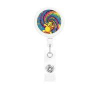 Porta badge retrattile con orso del Ringraziamento che balla, resistente, retrattile, con clip per cintura, clip per badge identificativo, portachiavi, porta carte d'identità, per infermiere
