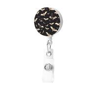 Porta badge retrattile con pipistrelli volanti di Halloween con clip porta badge carino porta carte d'identità porta badge clip per donne uomini
