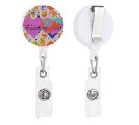 Porta badge retrattile con simboli musicali Love Badge Reel Heavy Duty Clip ID Card Holder infermiera decorativo nome tag titolare clip coccodrillo per appendere carta d'identità nome chiave