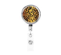 Porta badge retrattile con stampa giraffa animale, con portachiavi, clip per badge, bobine per badge d'identità, in metallo resistente, per infermieri, ufficio, insegnante