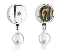 Porta badge retrattile con supporto a clip sotto le gambe Porta badge retrattile moschettone resistente porta carte d'identità con portachiavi porta carte di identità per infermieri, ufficio
