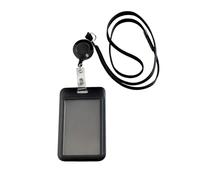 Porta badge retrattile con tracolla resistente all'acqua trasparente porta carte scorrevoli aperte protezioni per badge di sicurezza dell'ufficio per dipendenti