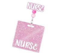 Porta badge retrattile glitterato Del Nome Divertente Tag Clip Office Hospital Accessori Per Infermieri Dottore